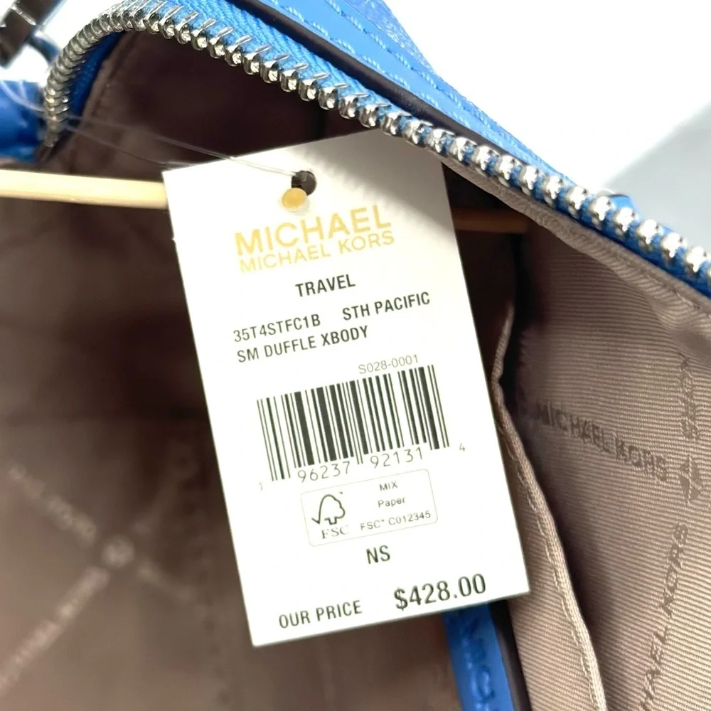 Michael Kors Small Travel Duffle Xbody Satchel Shoulder Bag South Pacific Blue